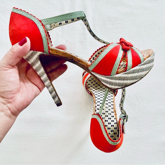 Jessica Simpson Shoes - Jessica Simpson JS-Britt Orange/Green Leather Suede Heels Women's US Size 7.5 B